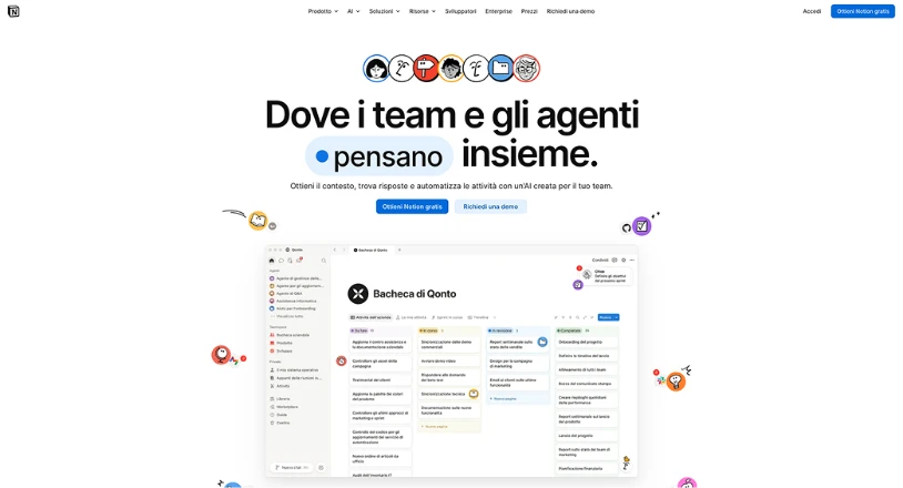 La pagina iniziale di Notion